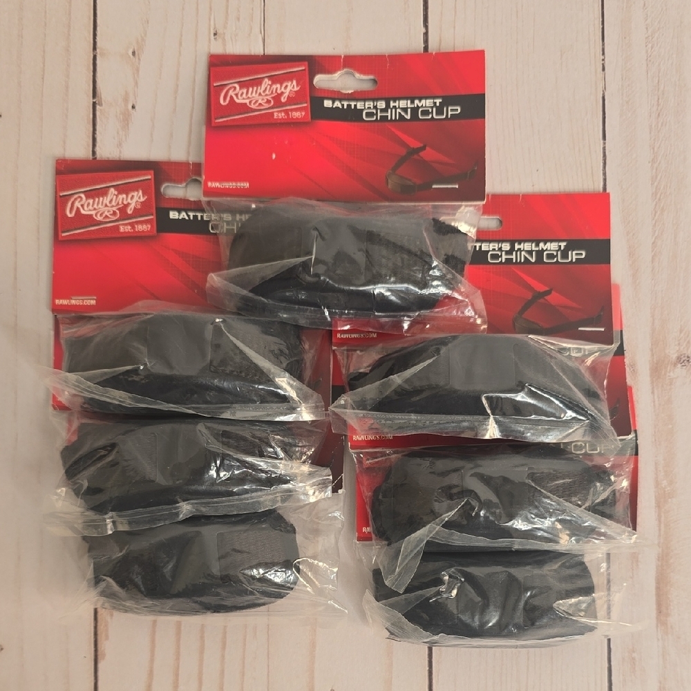 Lot Of 7 ~ Rawlings ~ Batter's Helmet Chin Cup With Strap ~ NEW In Packages